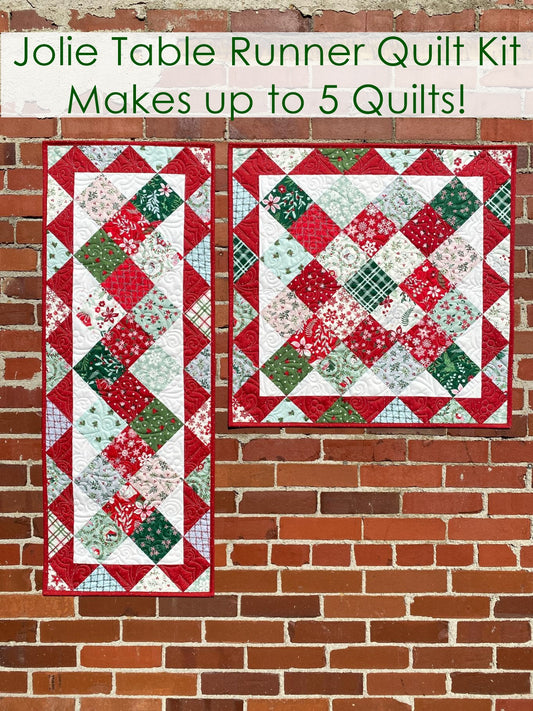 Jolie Table Runner Quilt Kit in Mistletoe and Holly - Makes up to 5 Quilts!
