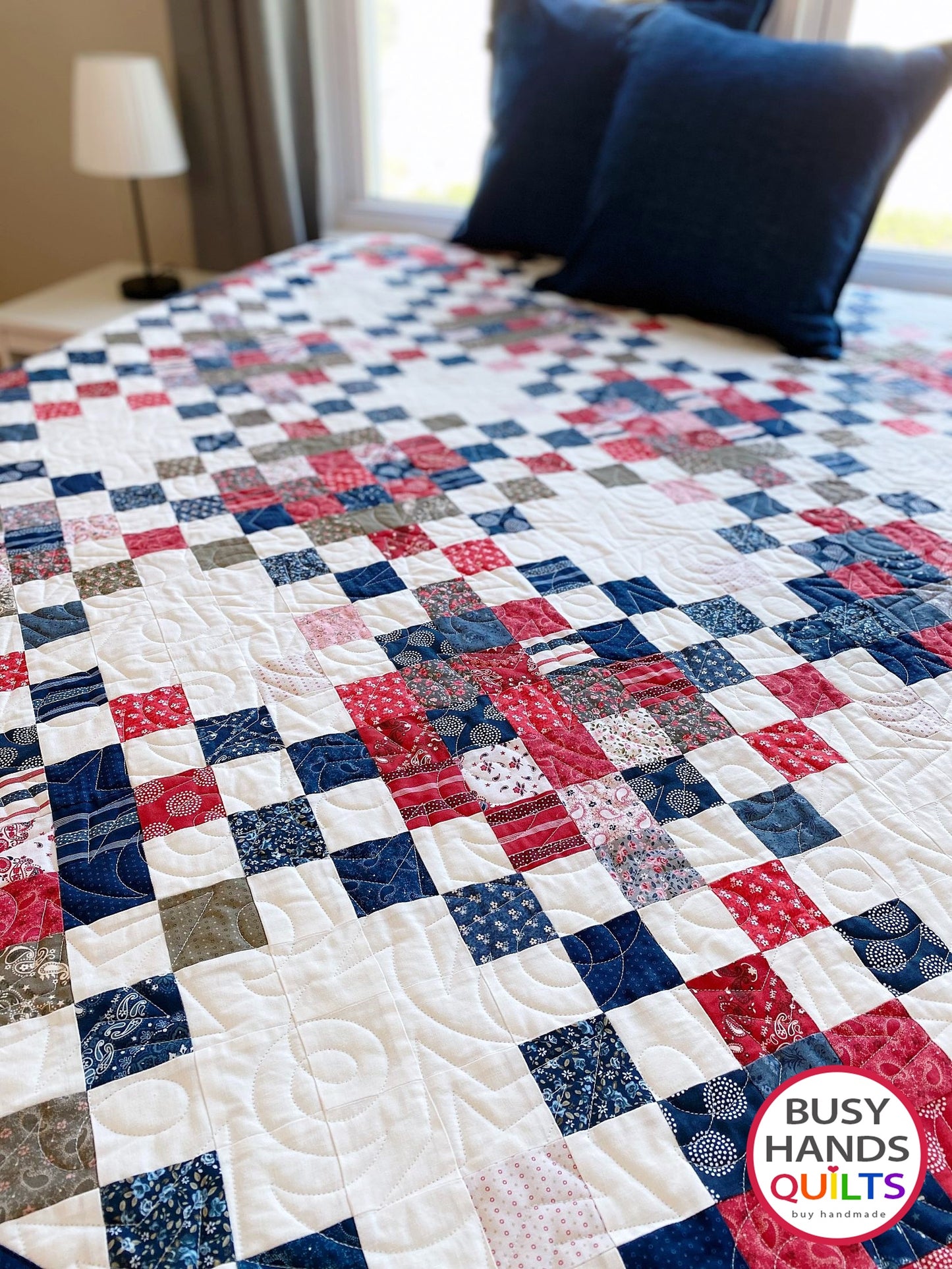 Handmade Picnic Plaid Throw Quilt in Hudson