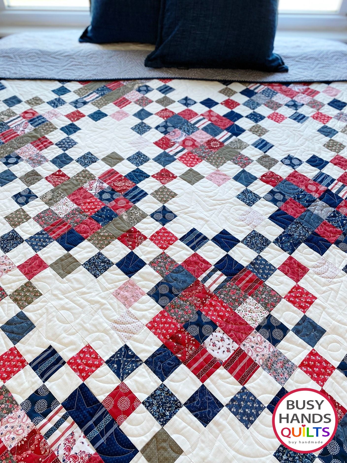 Handmade Picnic Plaid Throw Quilt in Hudson