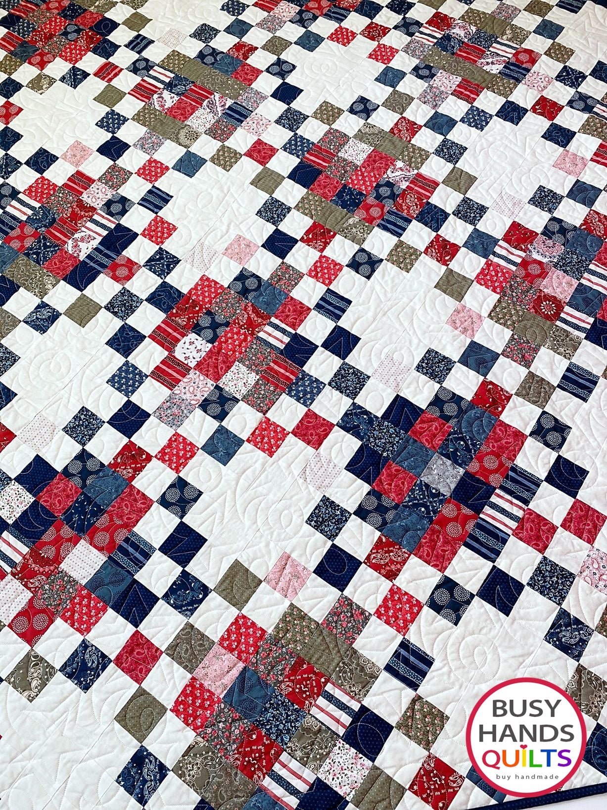 Handmade Picnic Plaid Throw Quilt in Hudson