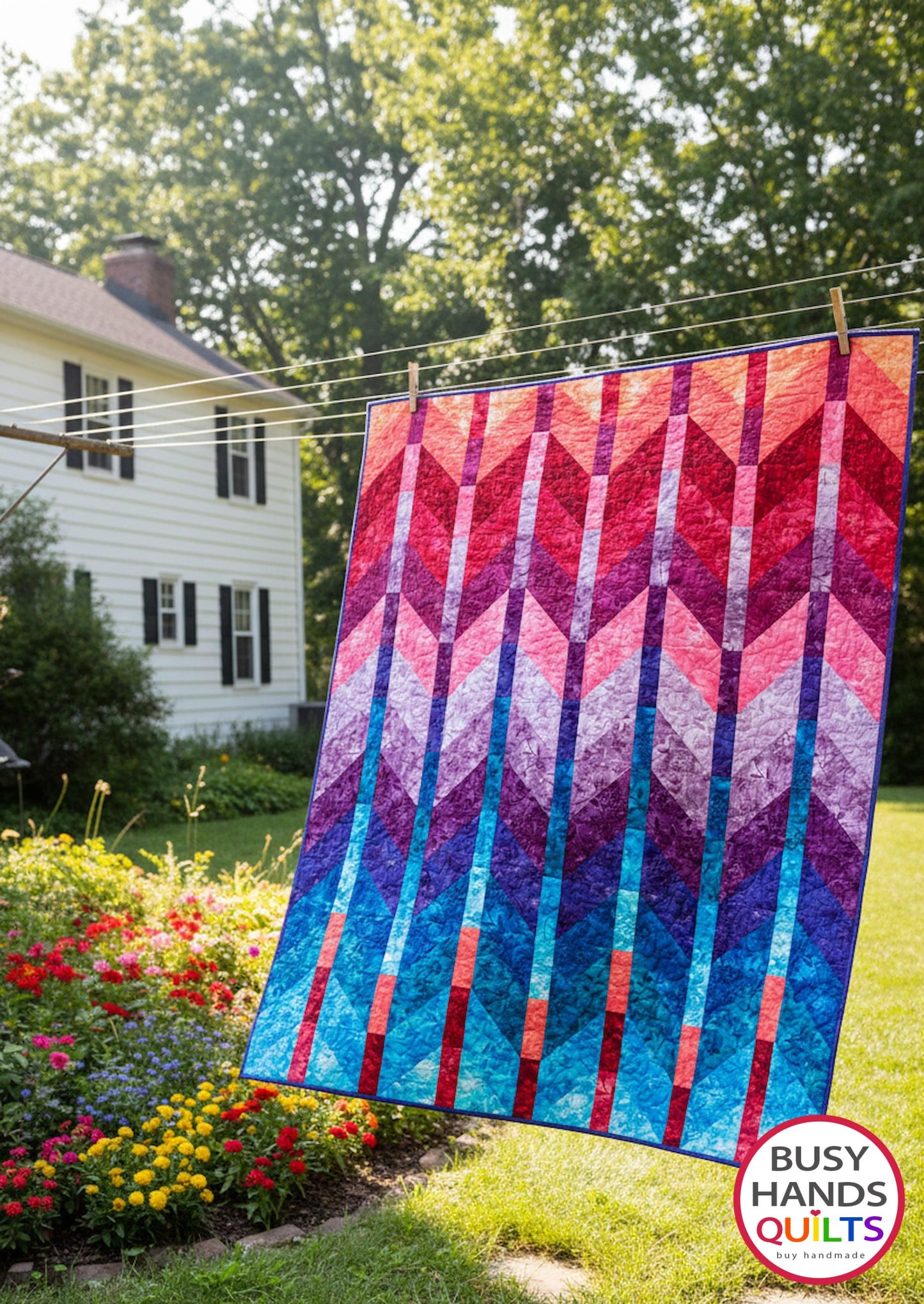 Ombre Mountains Quilt Kit Makes THROW or TWIN size