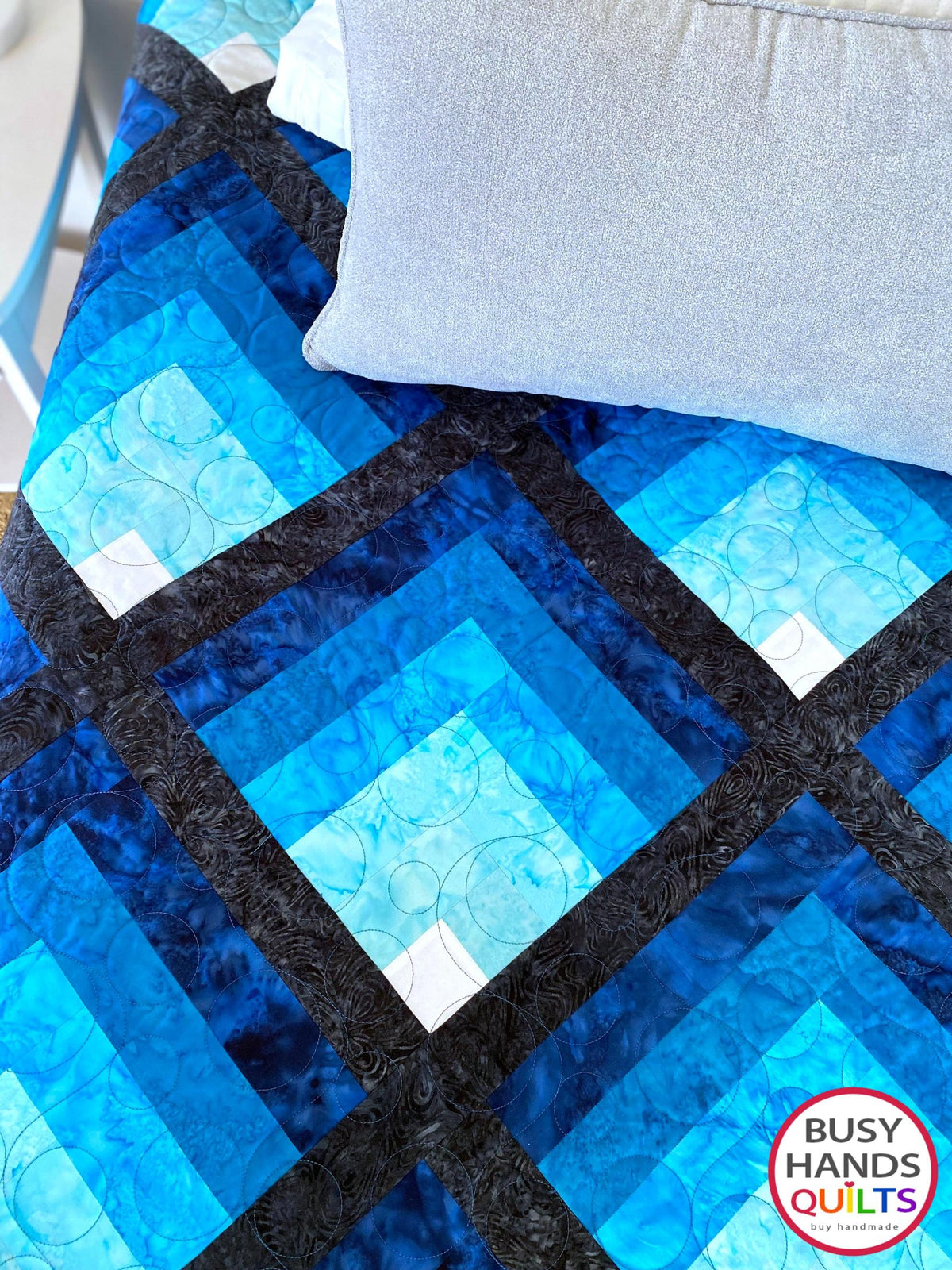 Handmade Waterfall II Throw Quilt in Island Batik Foundations