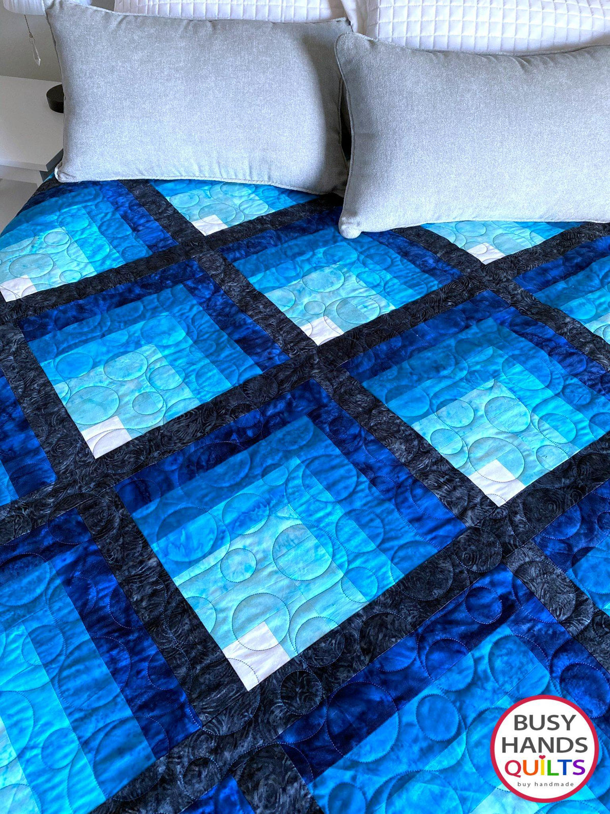 Handmade Waterfall II Throw Quilt in Island Batik Foundations