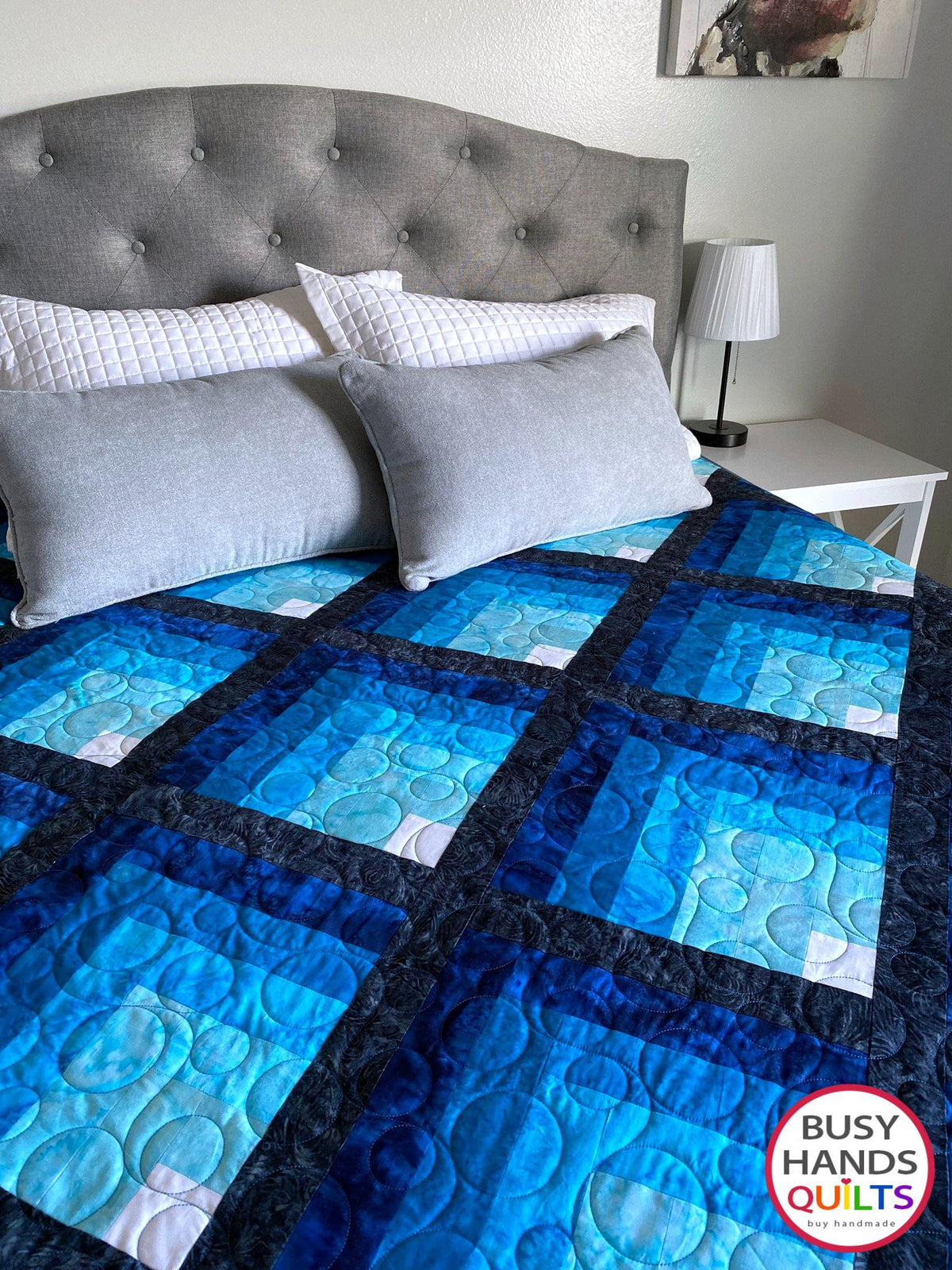 Handmade Waterfall II Throw Quilt in Island Batik Foundations