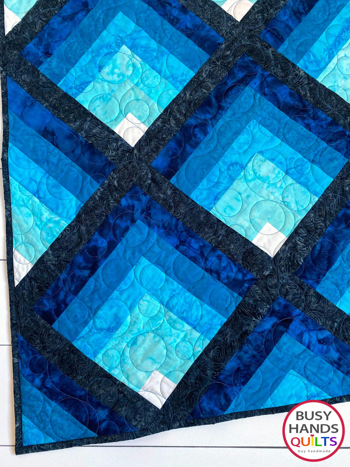 Handmade Waterfall II Throw Quilt in Island Batik Foundations