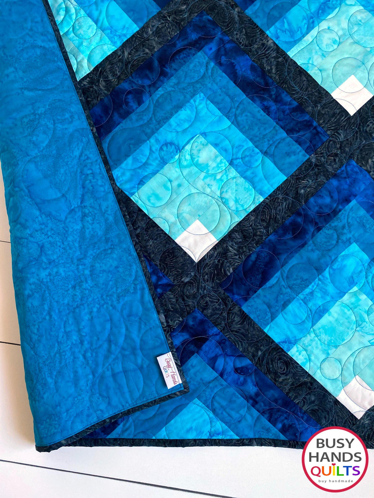 Handmade Waterfall II Throw Quilt in Island Batik Foundations