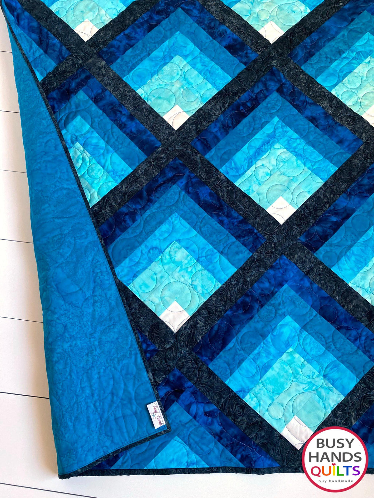 Handmade Waterfall II Throw Quilt in Island Batik Foundations