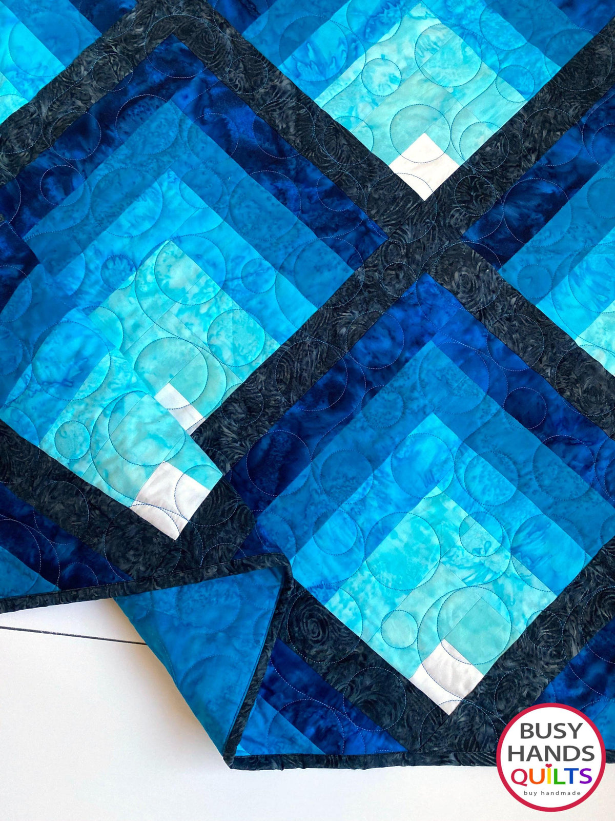 Handmade Waterfall II Throw Quilt in Island Batik Foundations