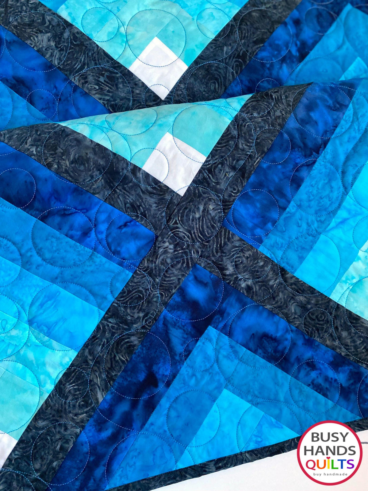 Handmade Waterfall II Throw Quilt in Island Batik Foundations