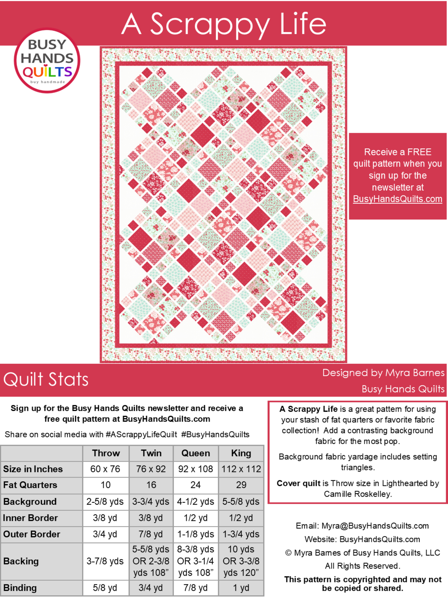 A Scrappy Life Quilt Pattern PDF DOWNLOAD