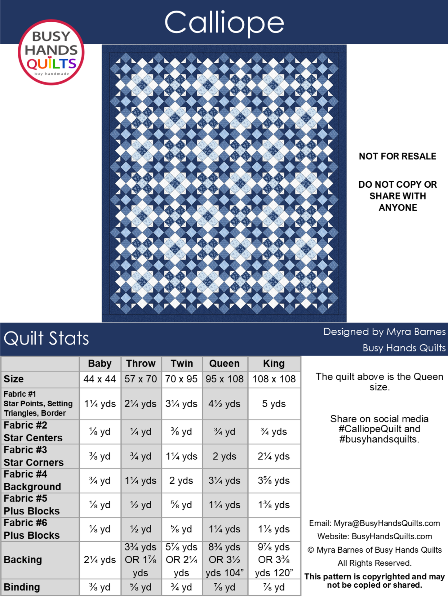 Calliope Quilt Pattern PDF DOWNLOAD