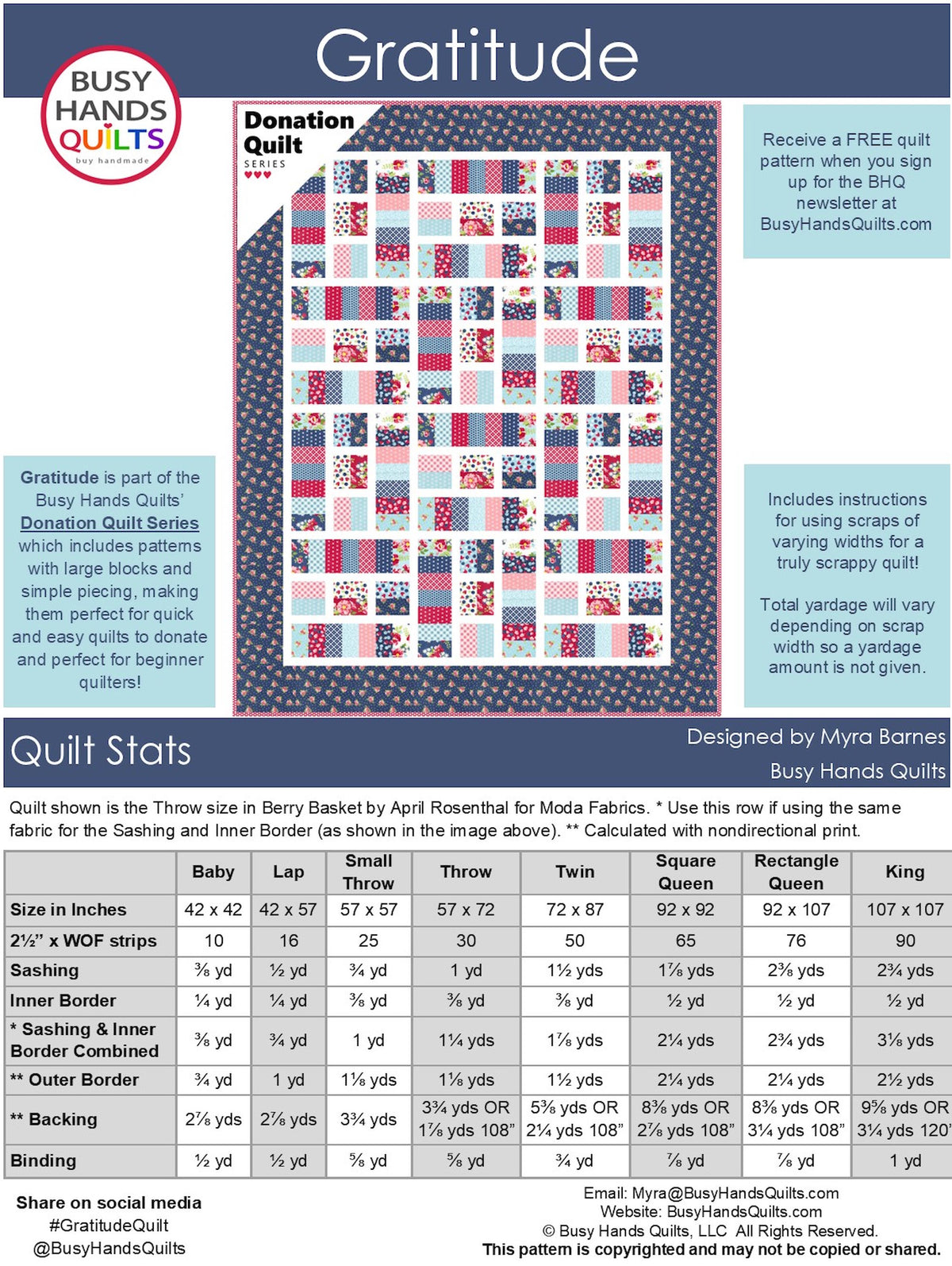 Gratitude Quilt Pattern PDF DOWNLOAD