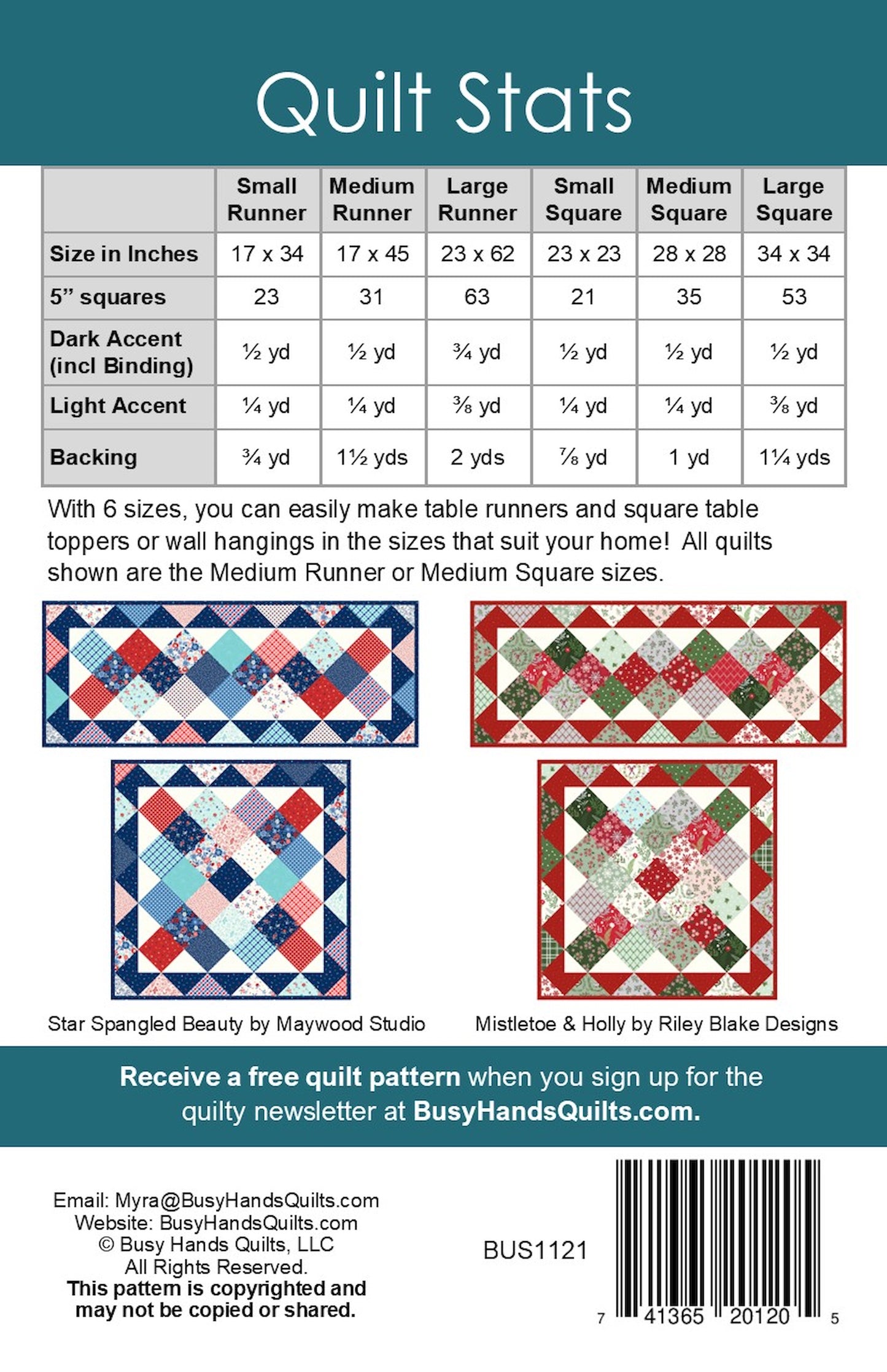 Jolie Table Runner Quilt Kit in Firework Fields