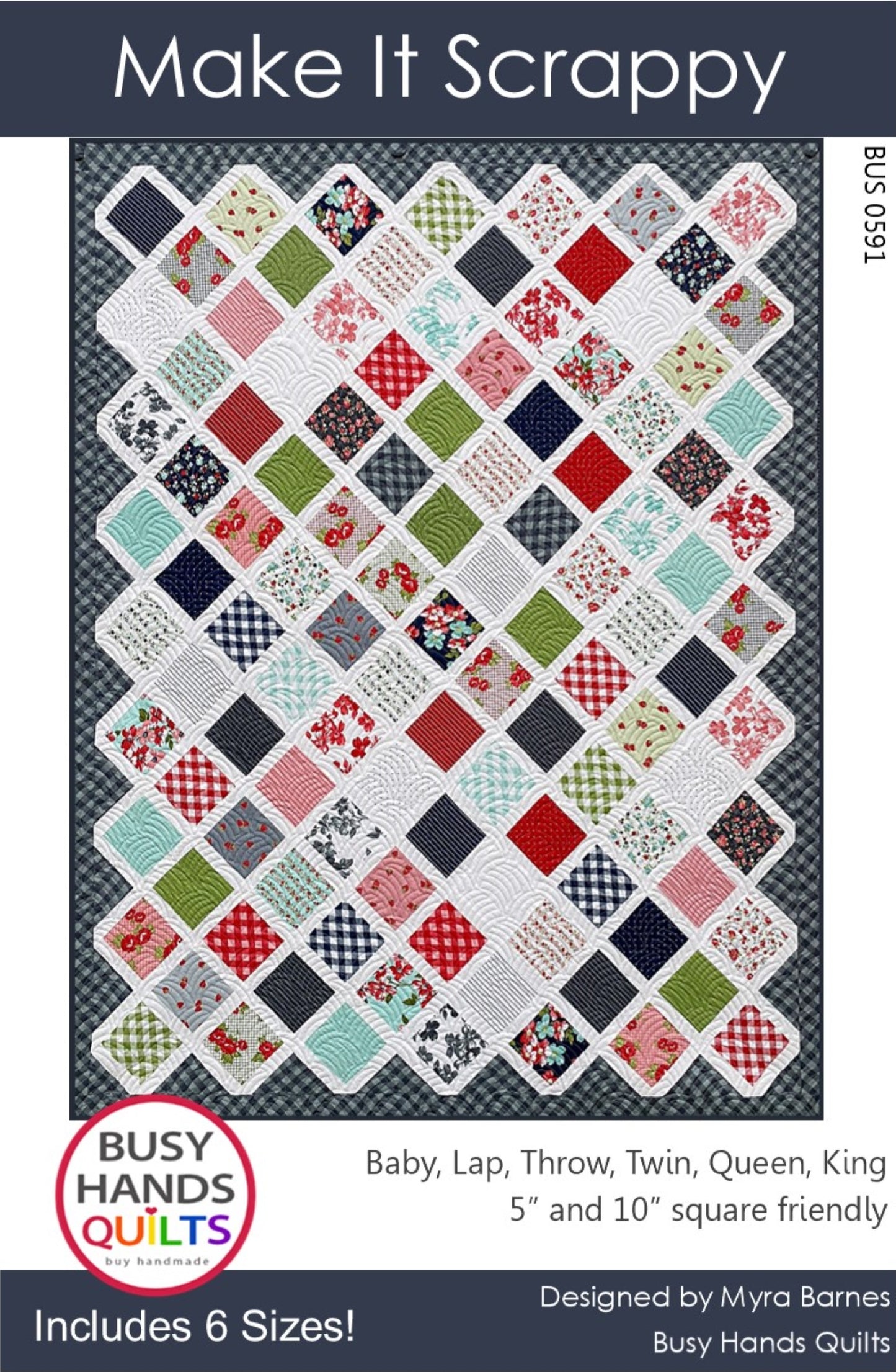 Make It Scrappy Throw Quilt Kit in Firework Fields