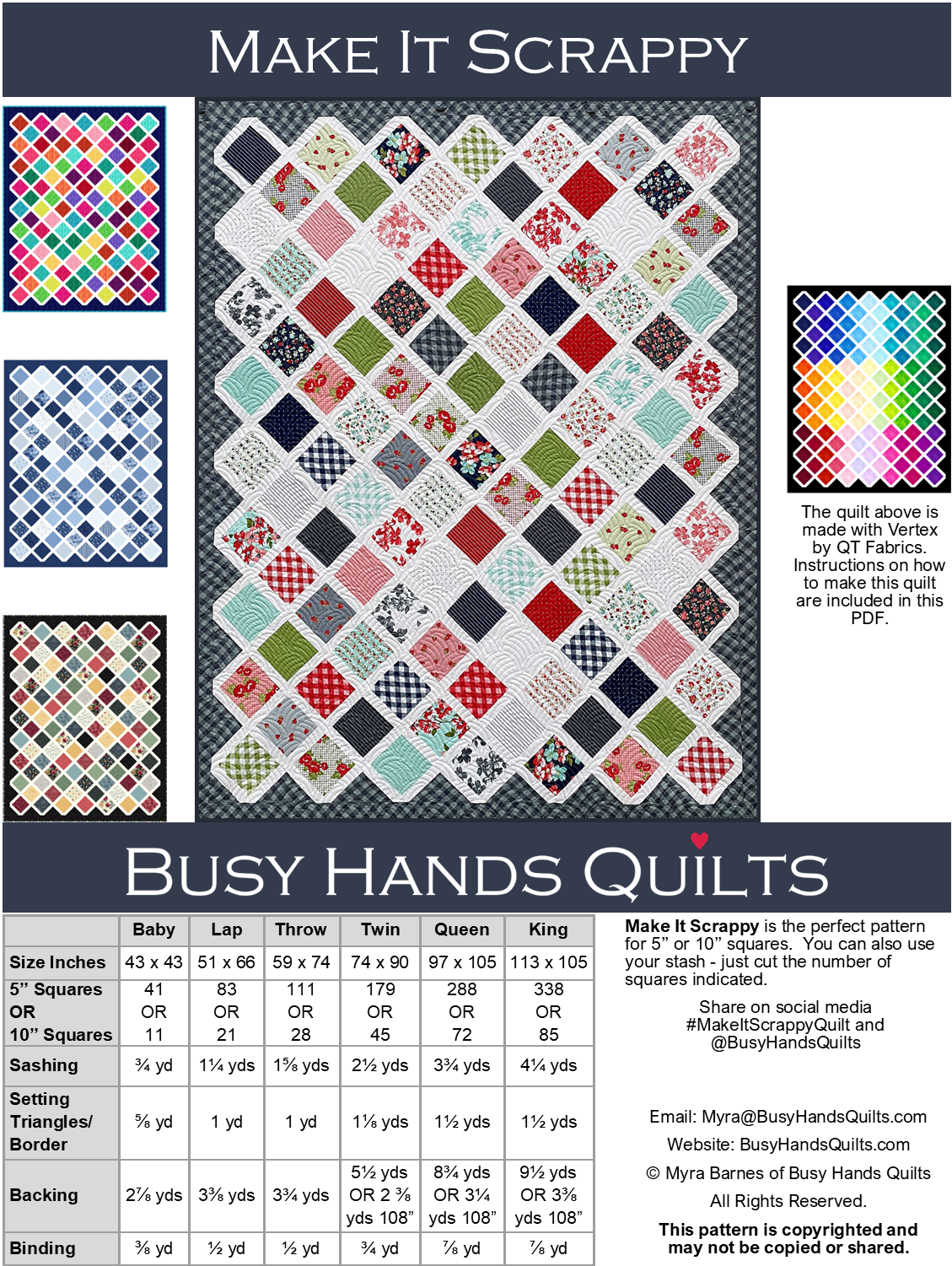 Make It Scrappy Quilt Pattern PDF DOWNLOAD