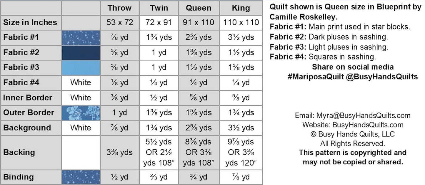 Mariposa Quilt Pattern PDF DOWNLOAD
