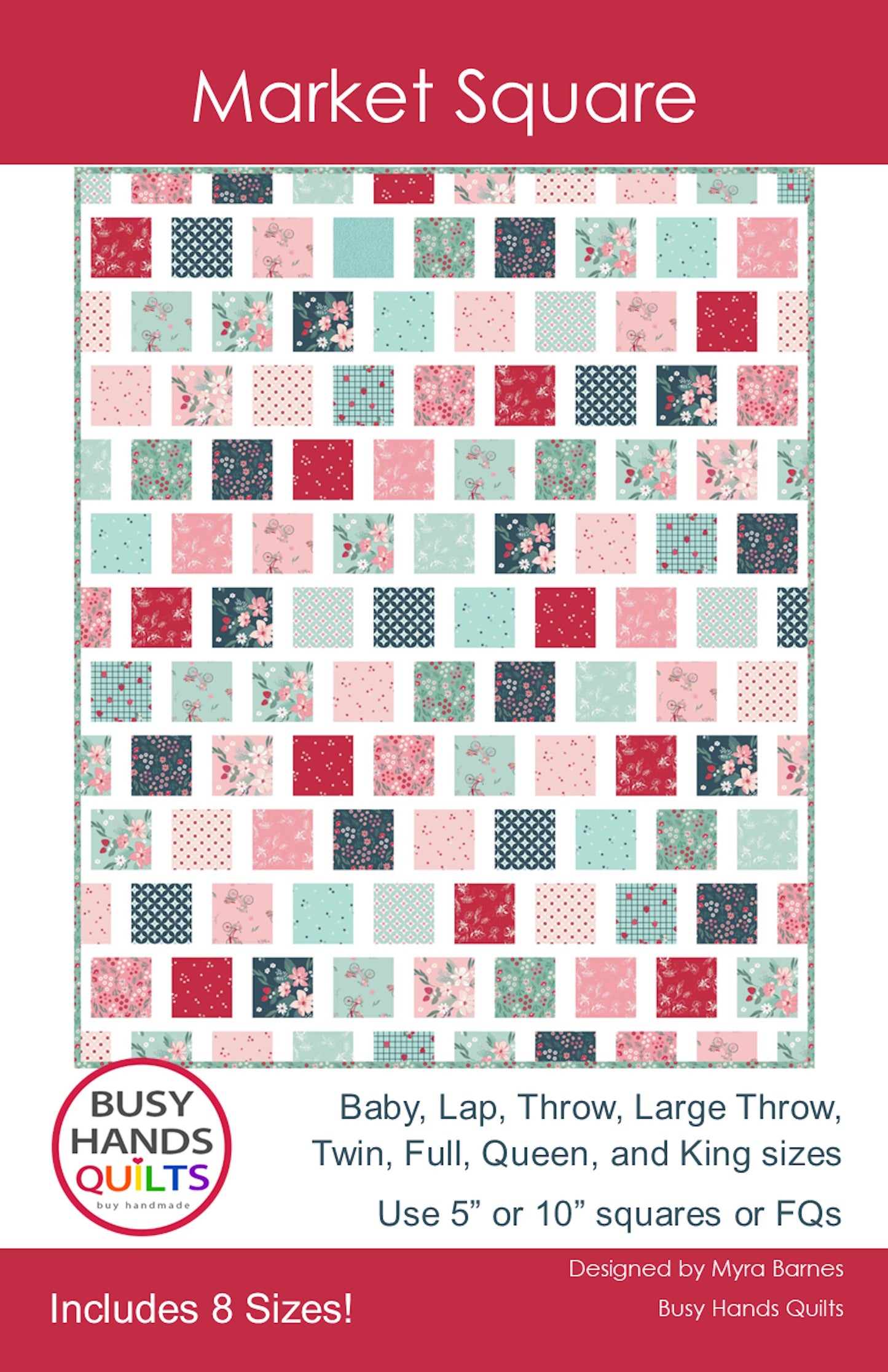 Market Square Quilt Pattern PRINTED