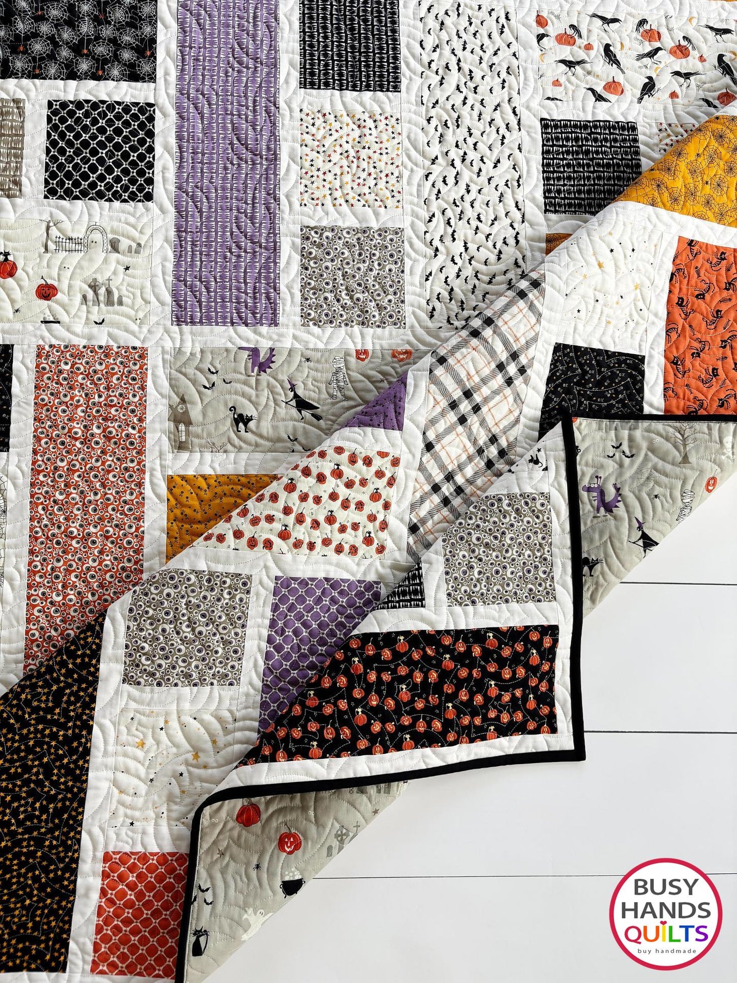 Handmade Blessings Throw Quilt in Halloween