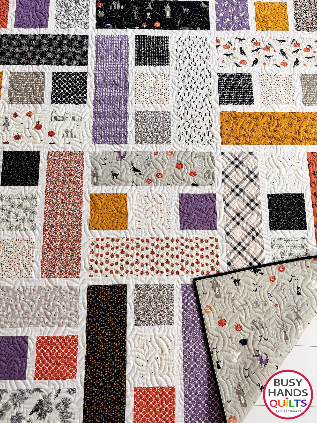 Handmade Blessings Throw Quilt in Halloween