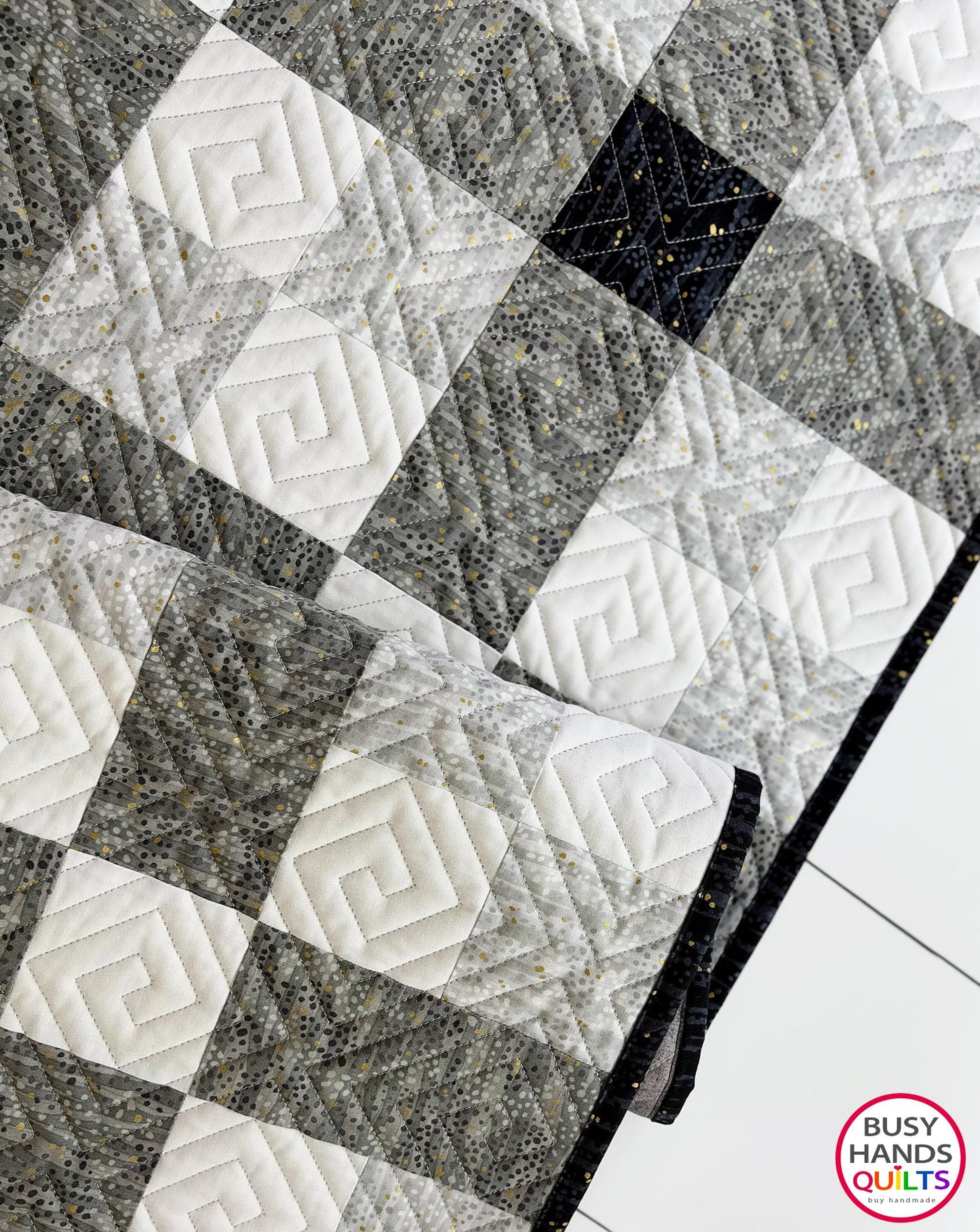 Handmade Crisscross Baby Quilt in Dewdrop