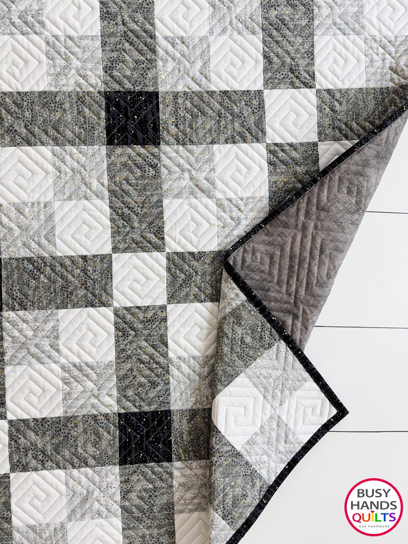 Handmade Crisscross Baby Quilt in Dewdrop