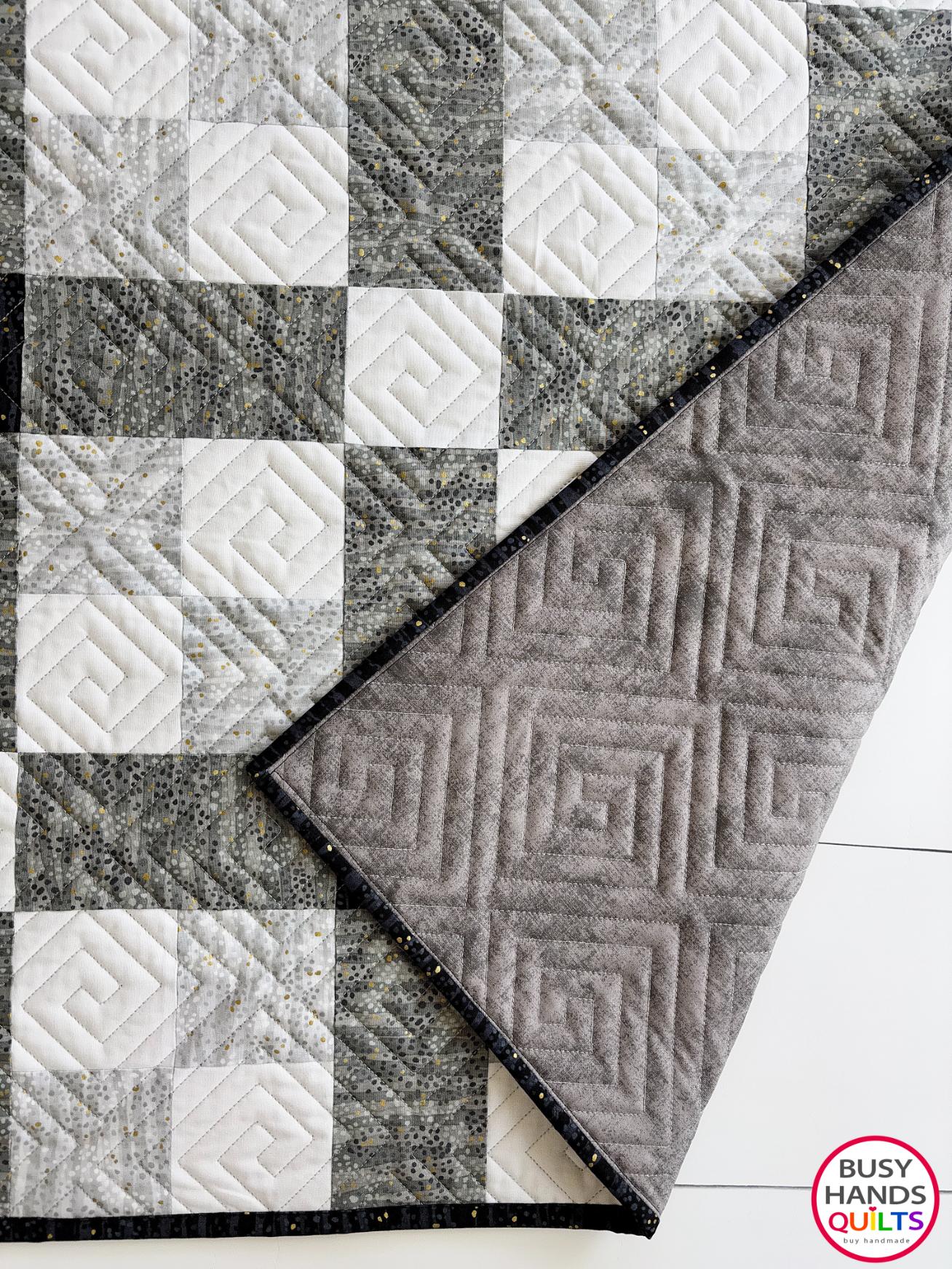 Handmade Crisscross Baby Quilt in Dewdrop