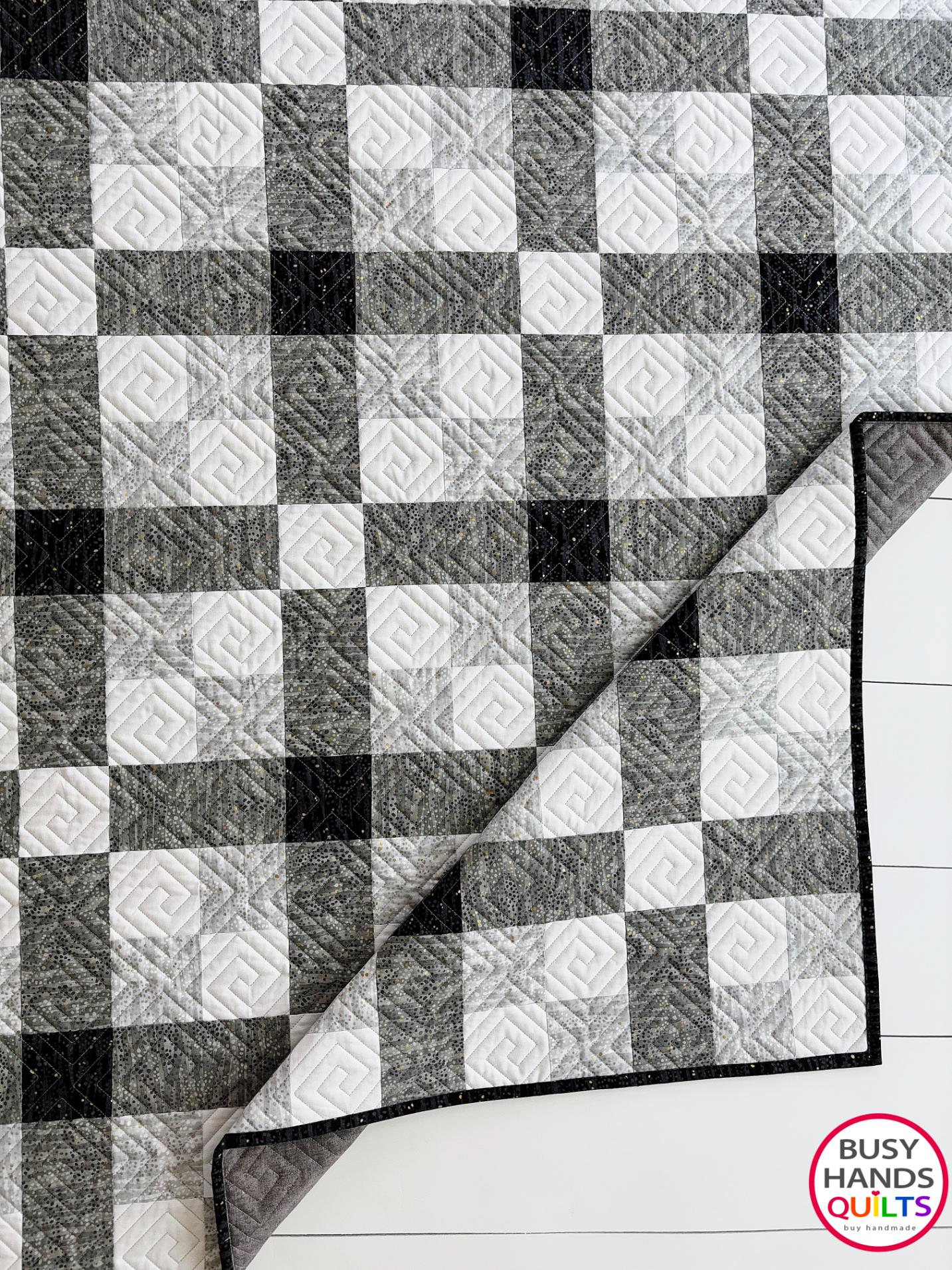 Handmade Crisscross Baby Quilt in Dewdrop