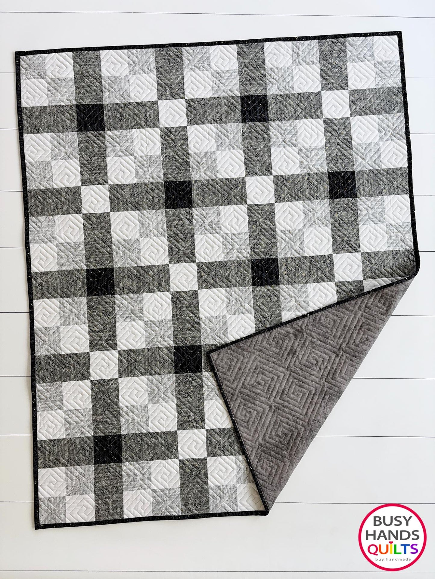 Handmade Crisscross Baby Quilt in Dewdrop