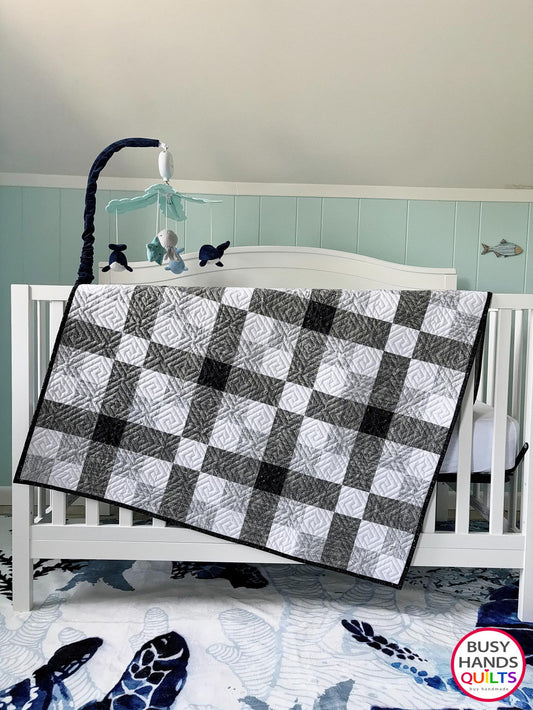 Handmade Crisscross Baby Quilt in Dewdrop