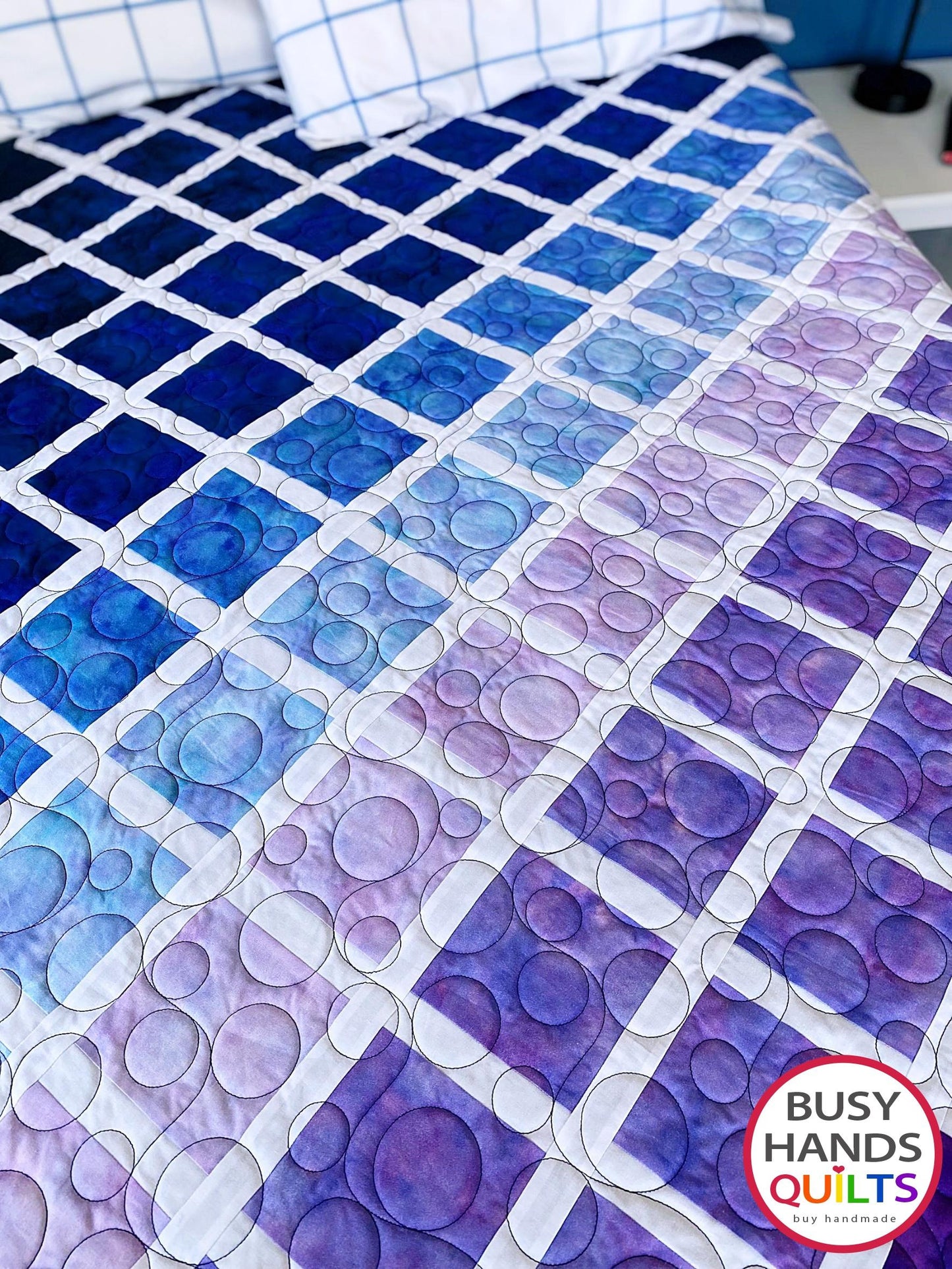 Handmade Gradient Lap Quilt in Watercolors