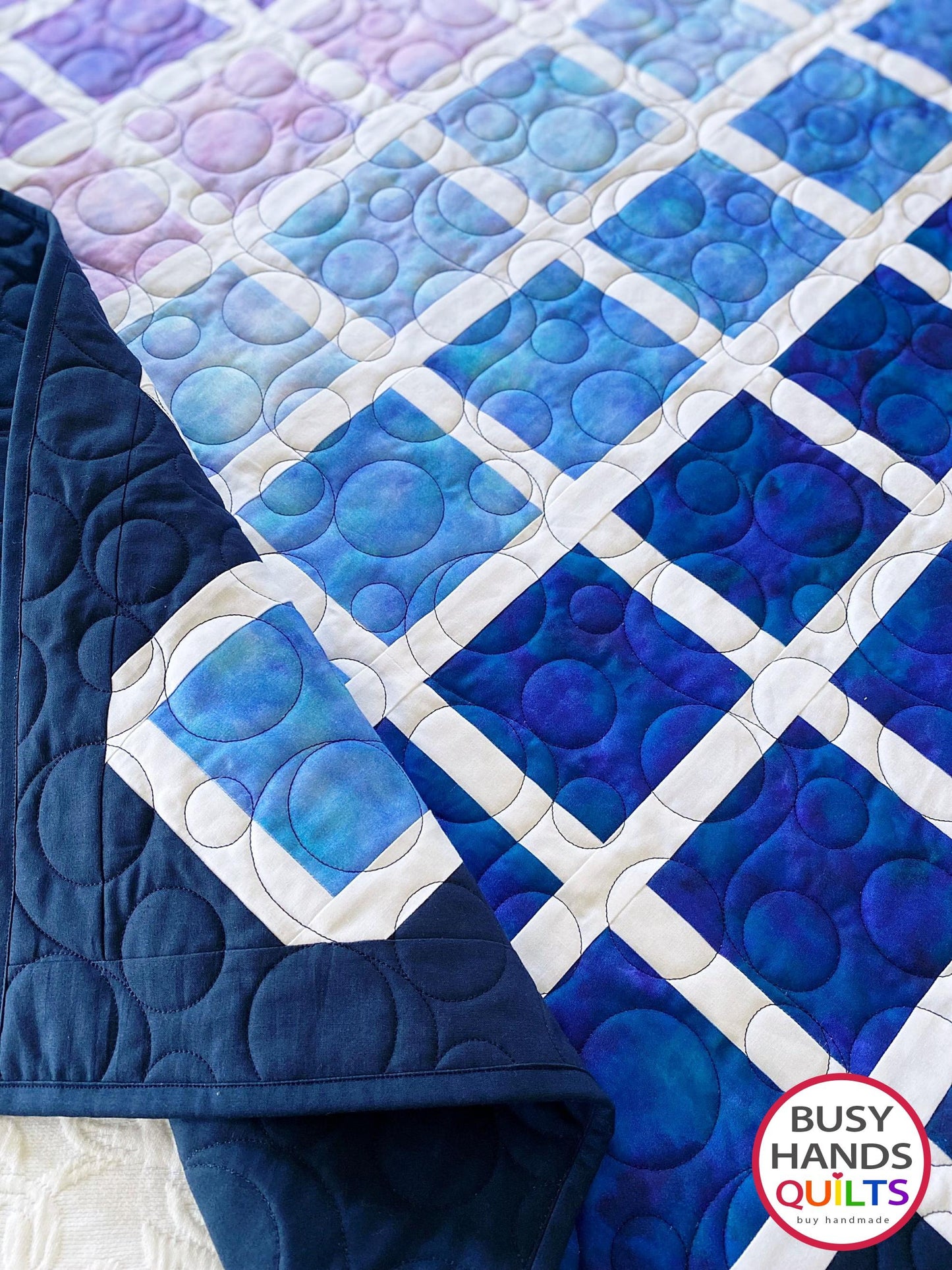 Handmade Gradient Lap Quilt in Watercolors