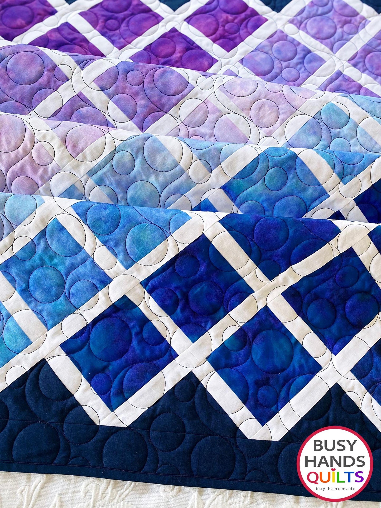Handmade Gradient Lap Quilt in Watercolors