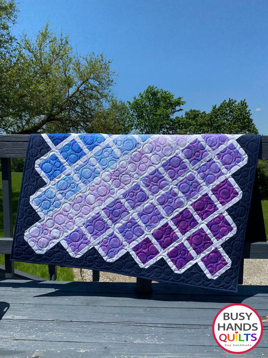 Handmade Gradient Lap Quilt in Watercolors