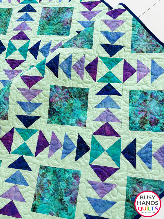 Handmade Harmony Throw Quilt in Color Stories