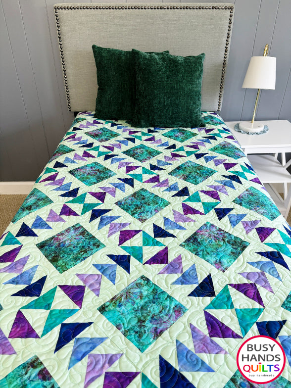 Handmade Harmony Throw Quilt in Color Stories