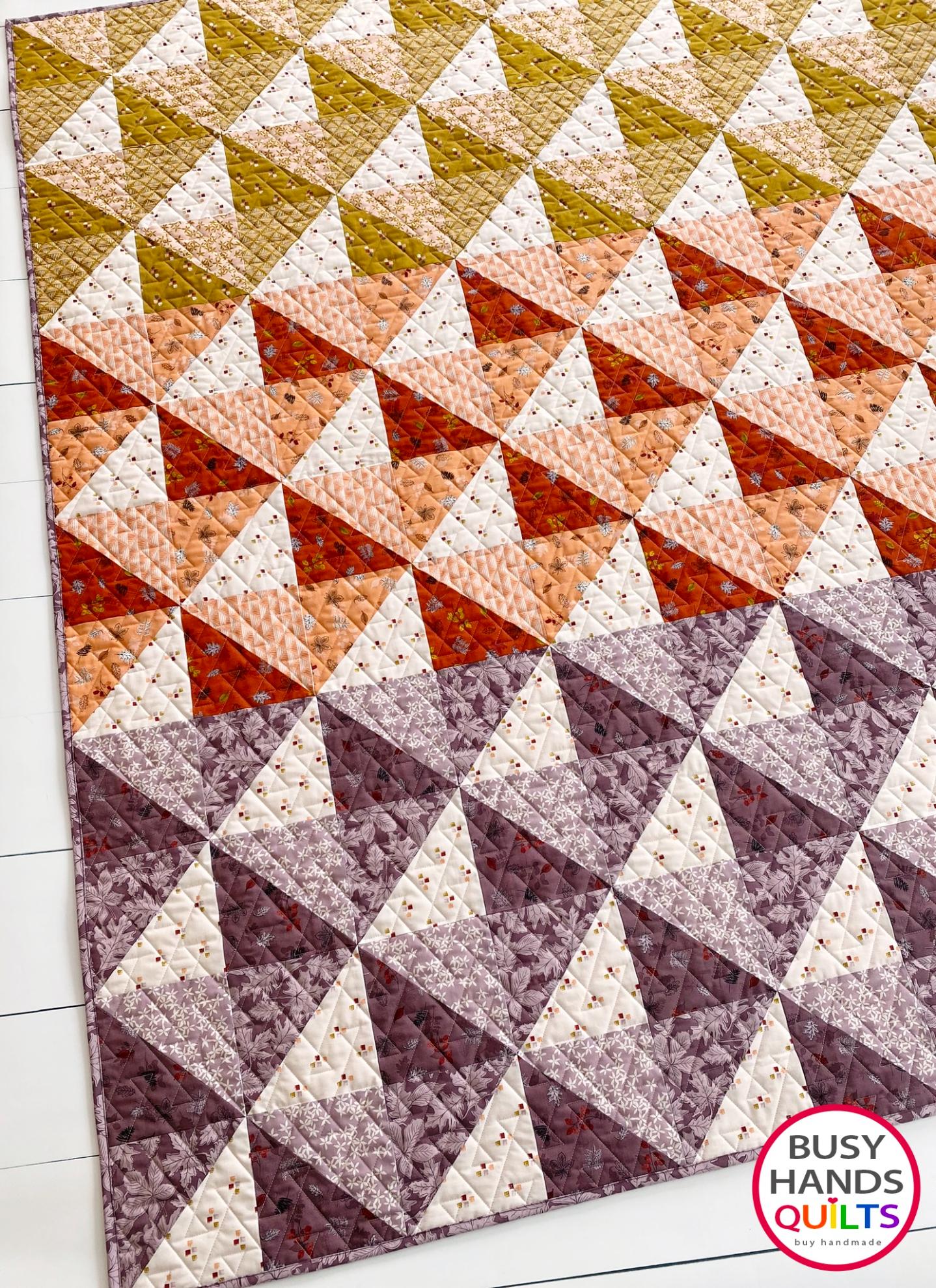 Handmade Horizon Throw Quilt in Maple