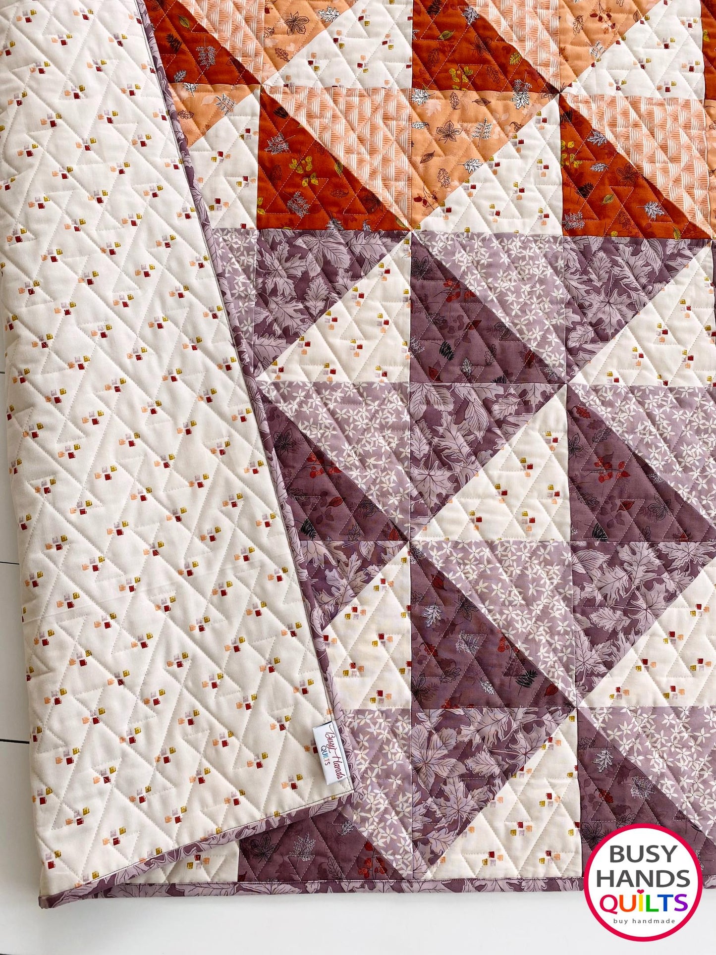 Handmade Horizon Throw Quilt in Maple