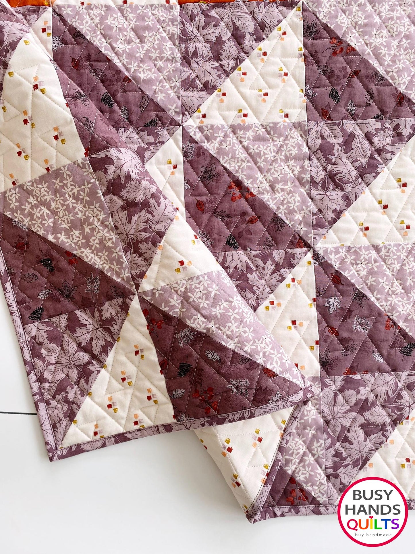 Handmade Horizon Throw Quilt in Maple