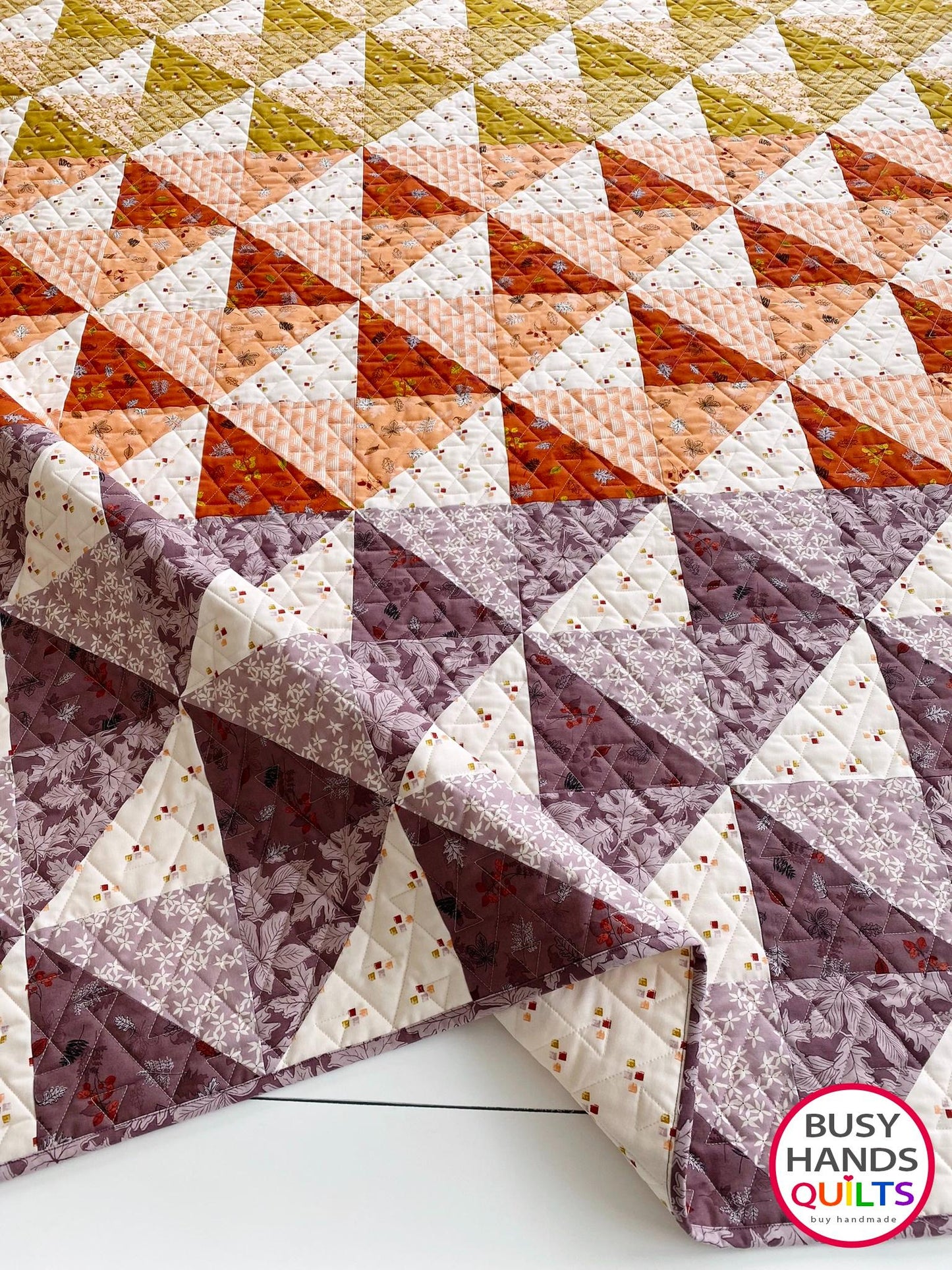 Handmade Horizon Throw Quilt in Maple