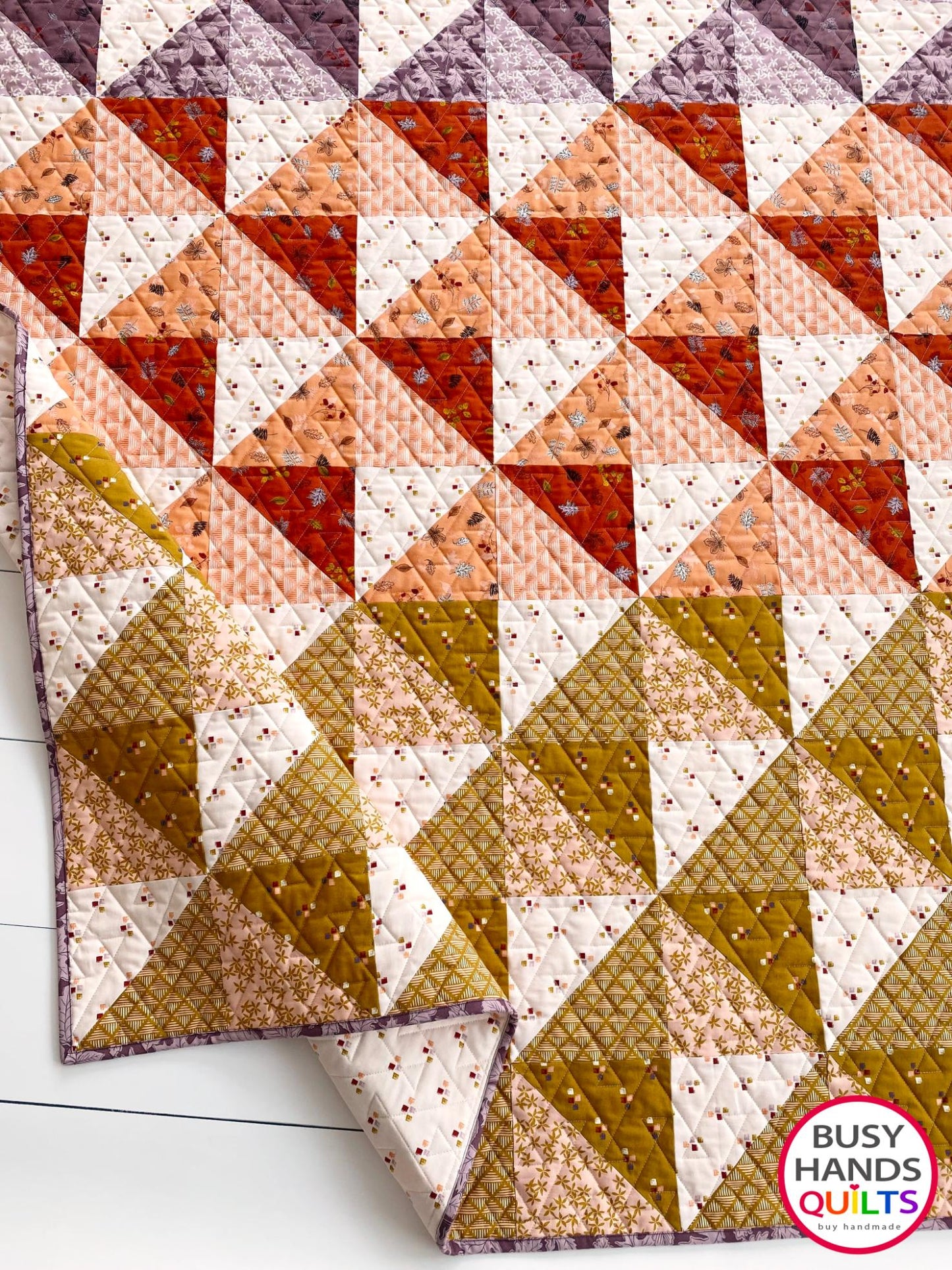 Handmade Horizon Throw Quilt in Maple