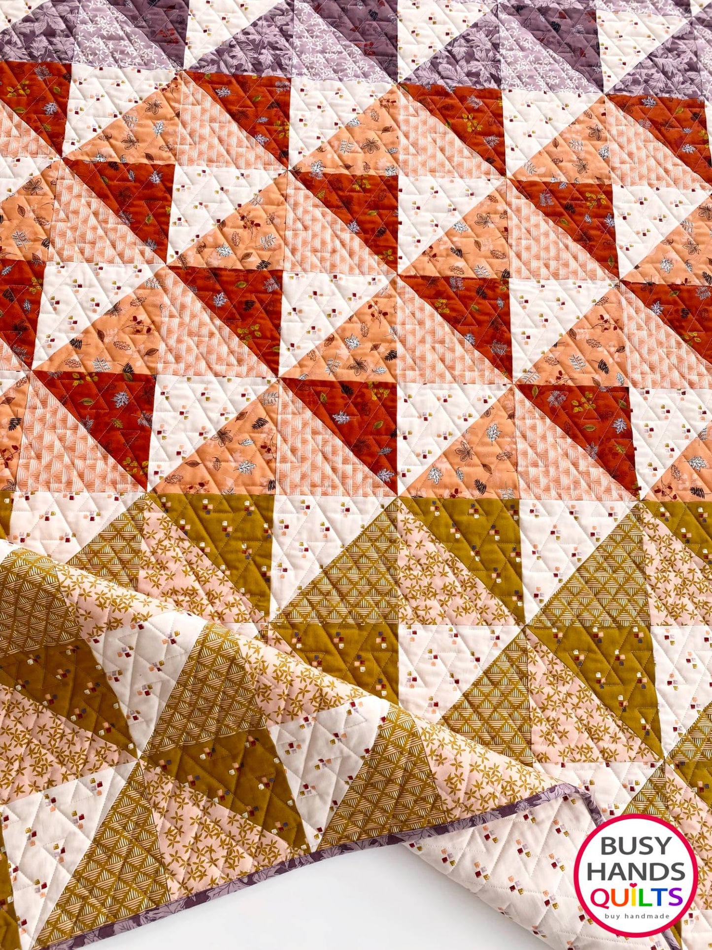 Handmade Horizon Throw Quilt in Maple