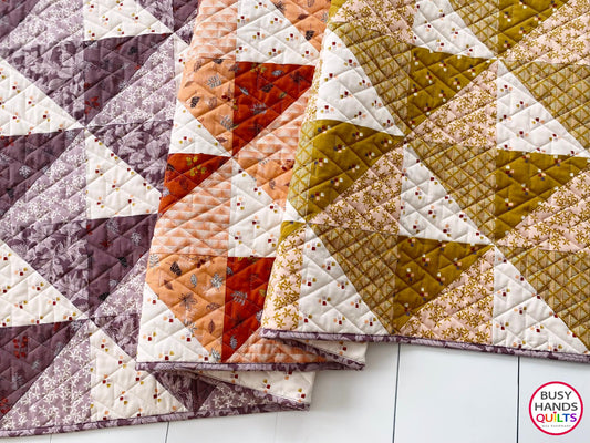 Handmade Horizon Throw Quilt in Maple