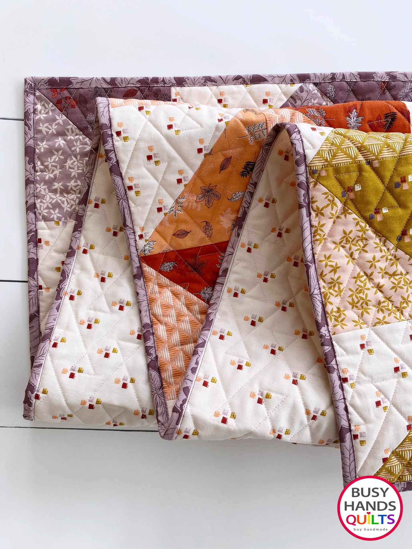 Handmade Horizon Throw Quilt in Maple