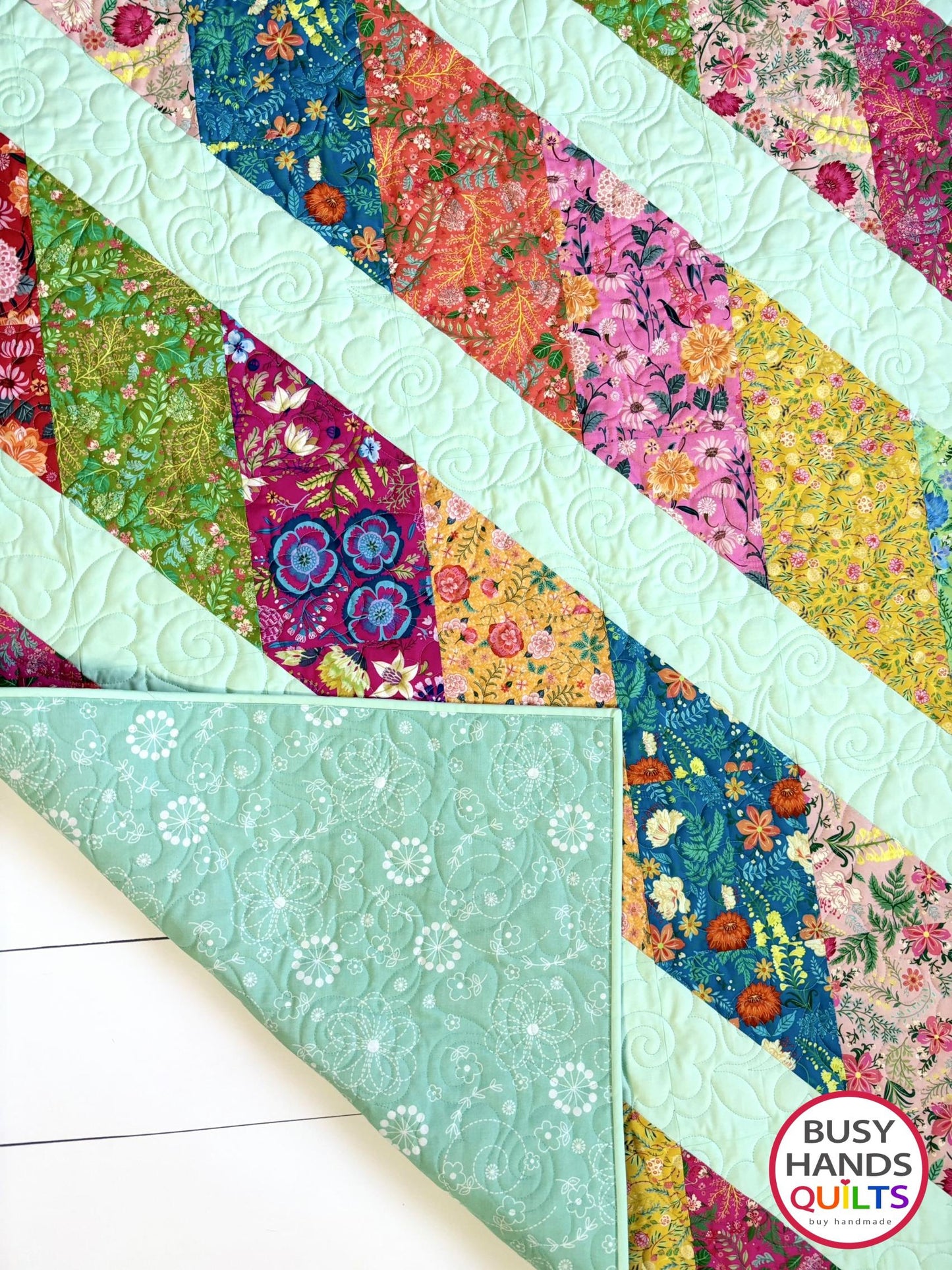 Handmade Journey Lap Quilt in Faraway Florals