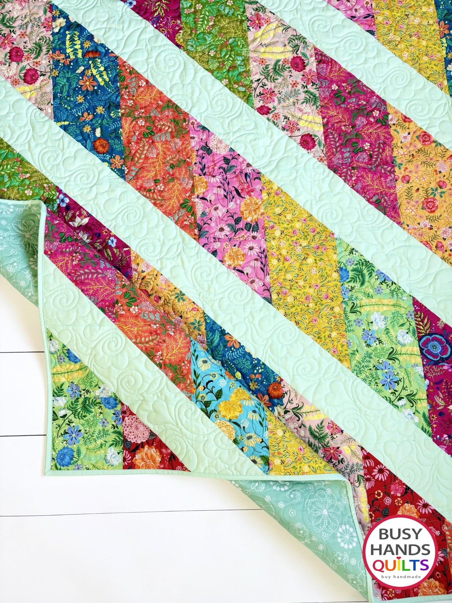 Handmade Journey Lap Quilt in Faraway Florals