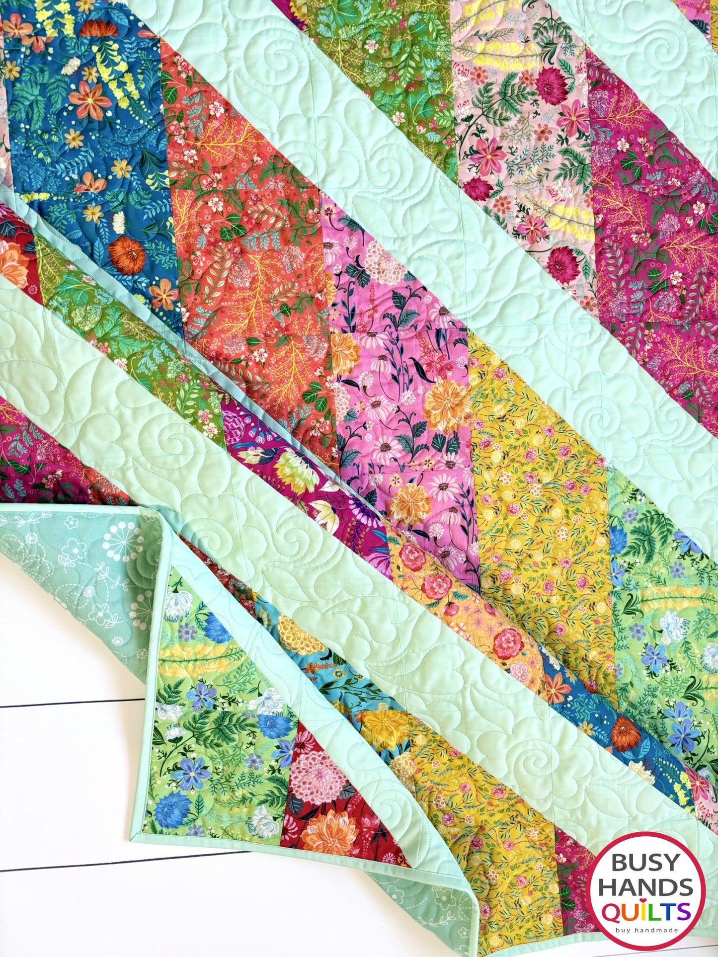 Handmade Journey Lap Quilt in Faraway Florals