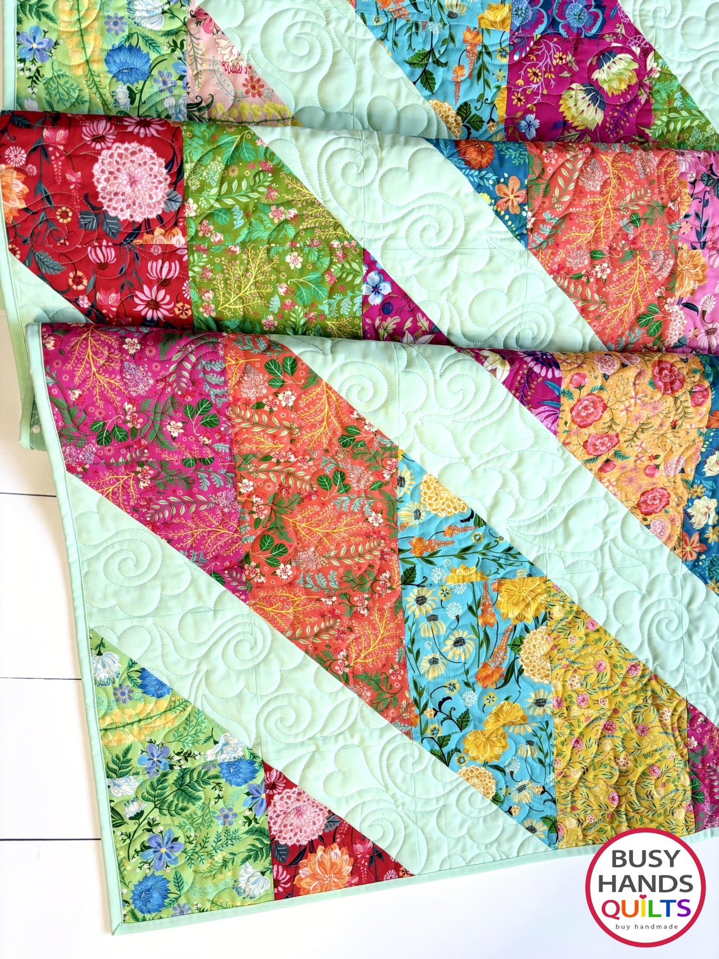 Handmade Journey Lap Quilt in Faraway Florals