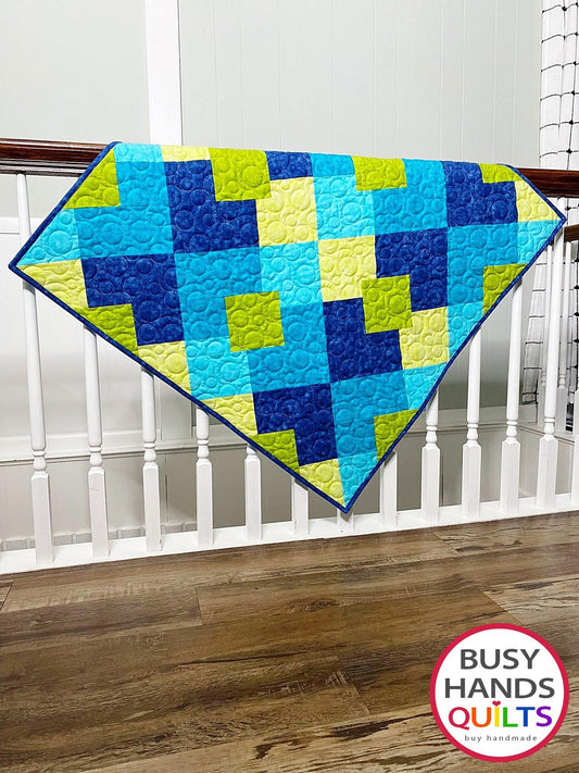 Handmade Precious Play Baby Quilt in Mirage Flannels