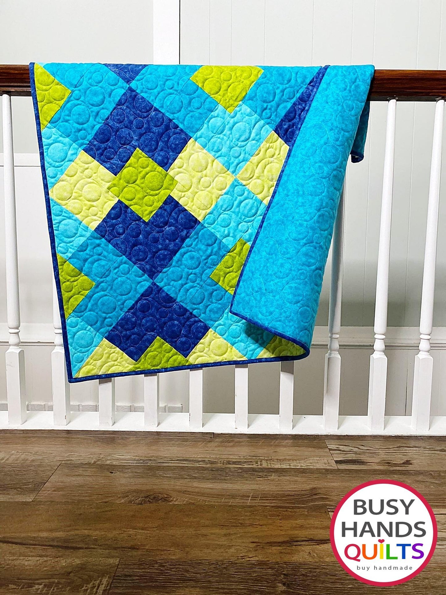 Handmade Precious Play Baby Quilt in Mirage Flannels