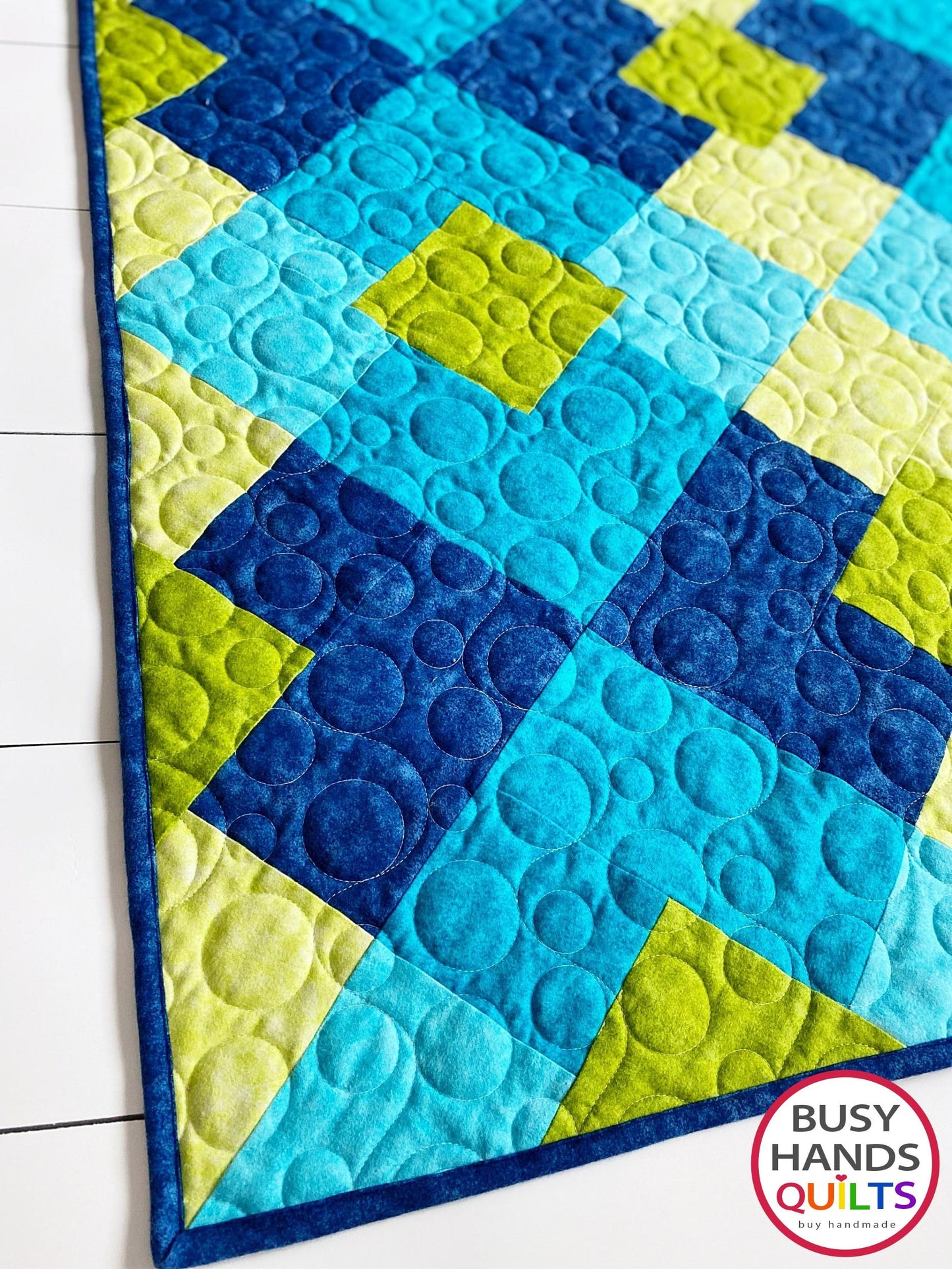 Handmade Precious Play Baby Quilt in Mirage Flannels